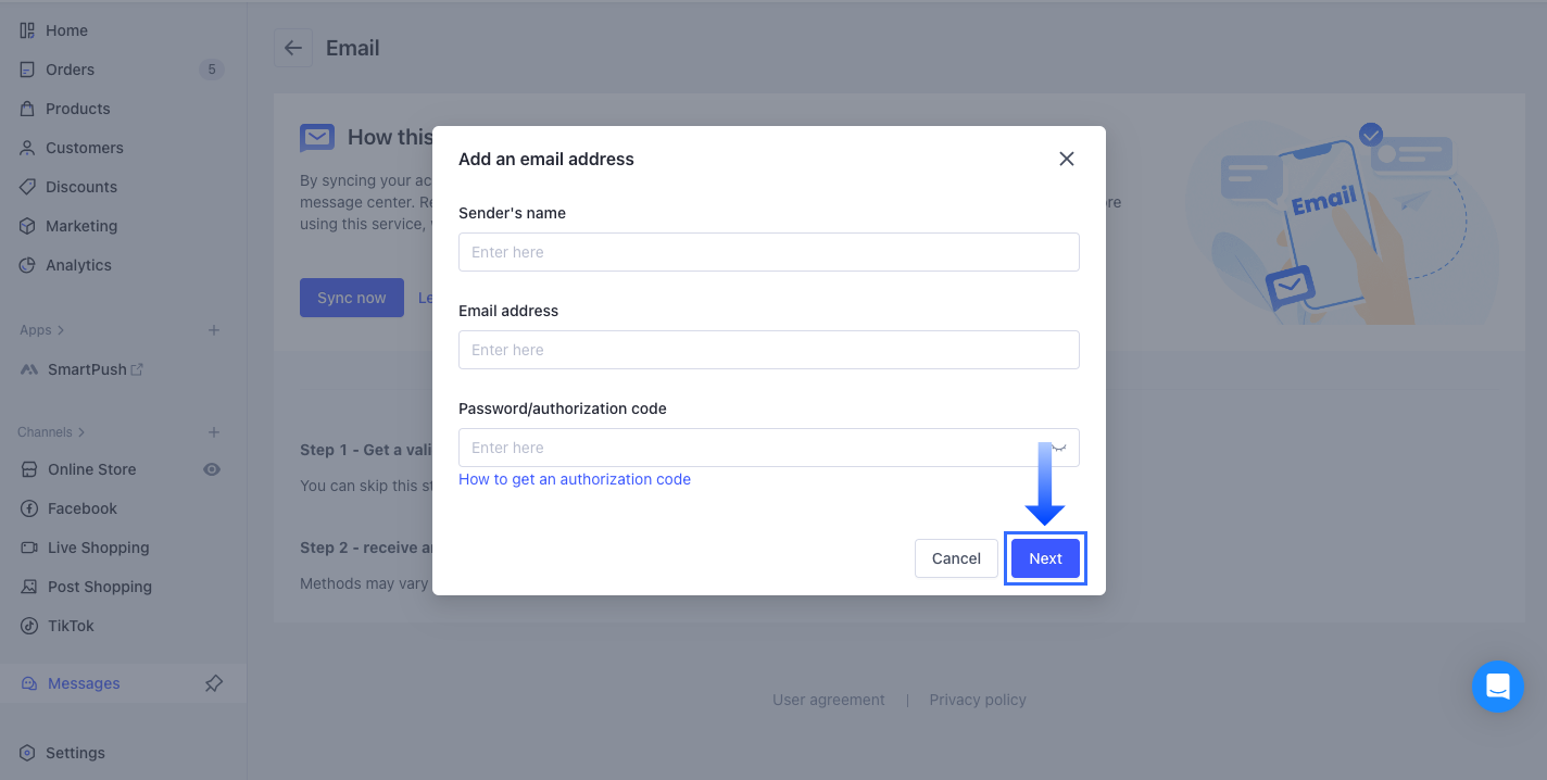 4-Linking Email to SHOPLINE Message Center.png
