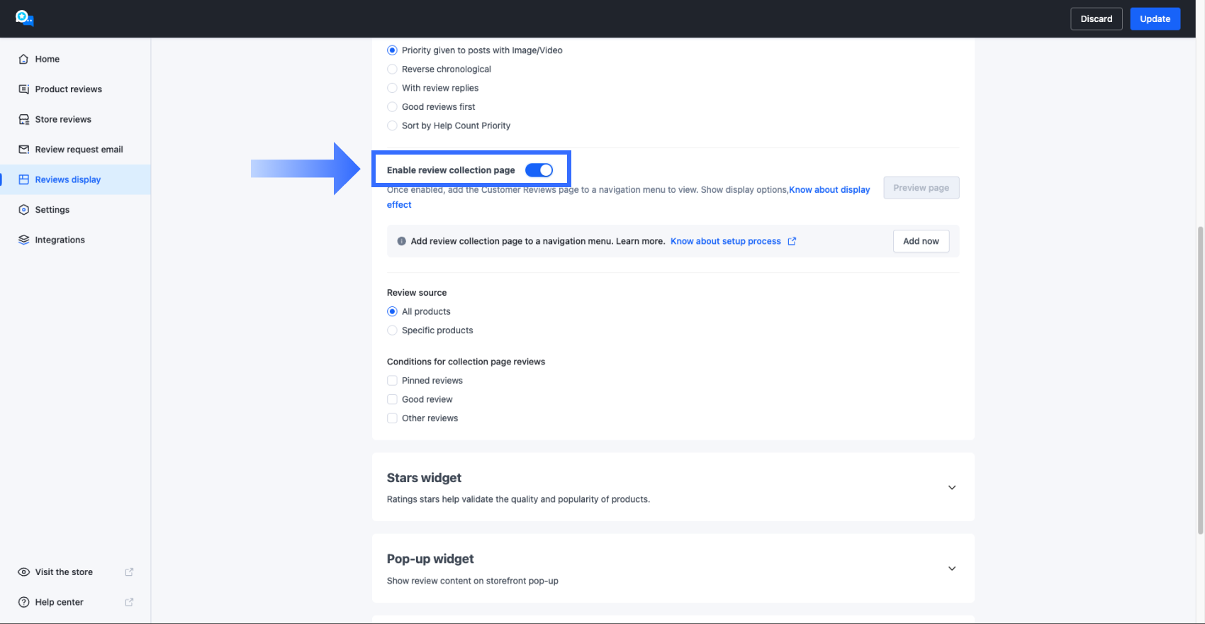 1-1-3 Enable review collection page.png