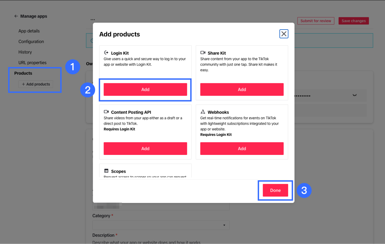 2-5. Add products _ Login Kit, Add _ Done.png