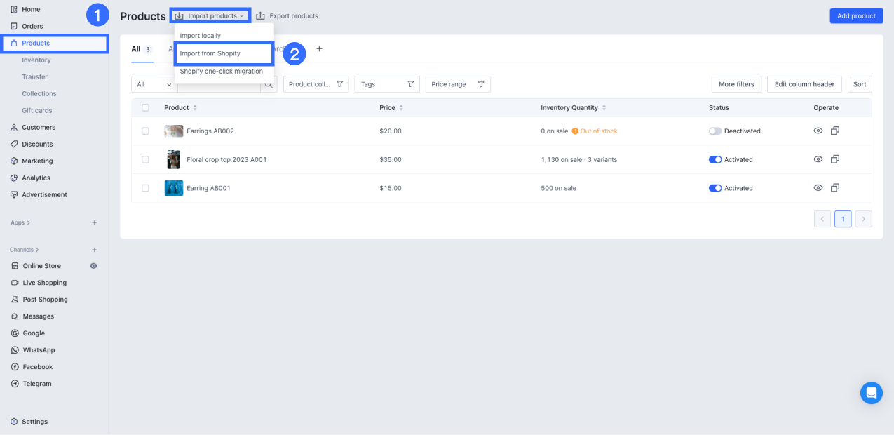 1-2-2. SHOPLINE admin _ Products _ Import products _ Import from Shopify.png