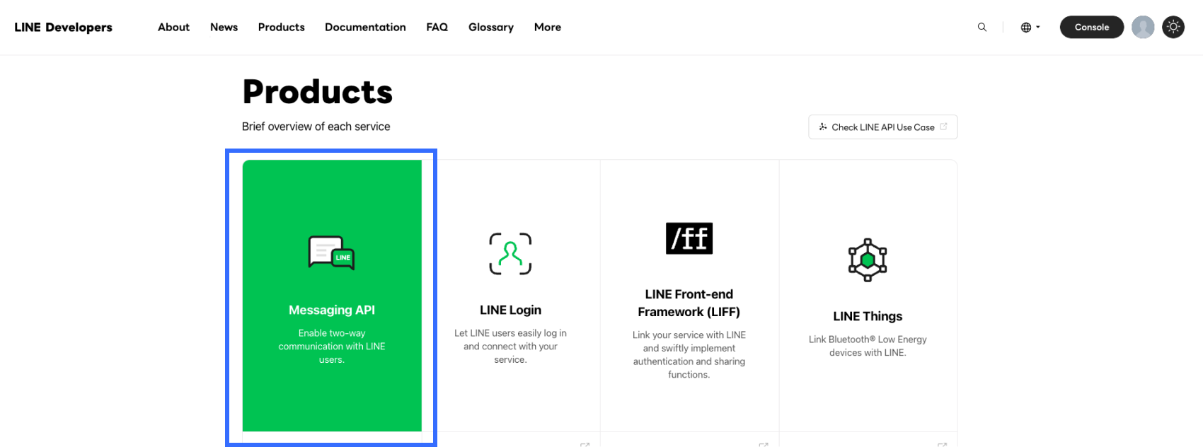 12- line dvlpr products message api.png