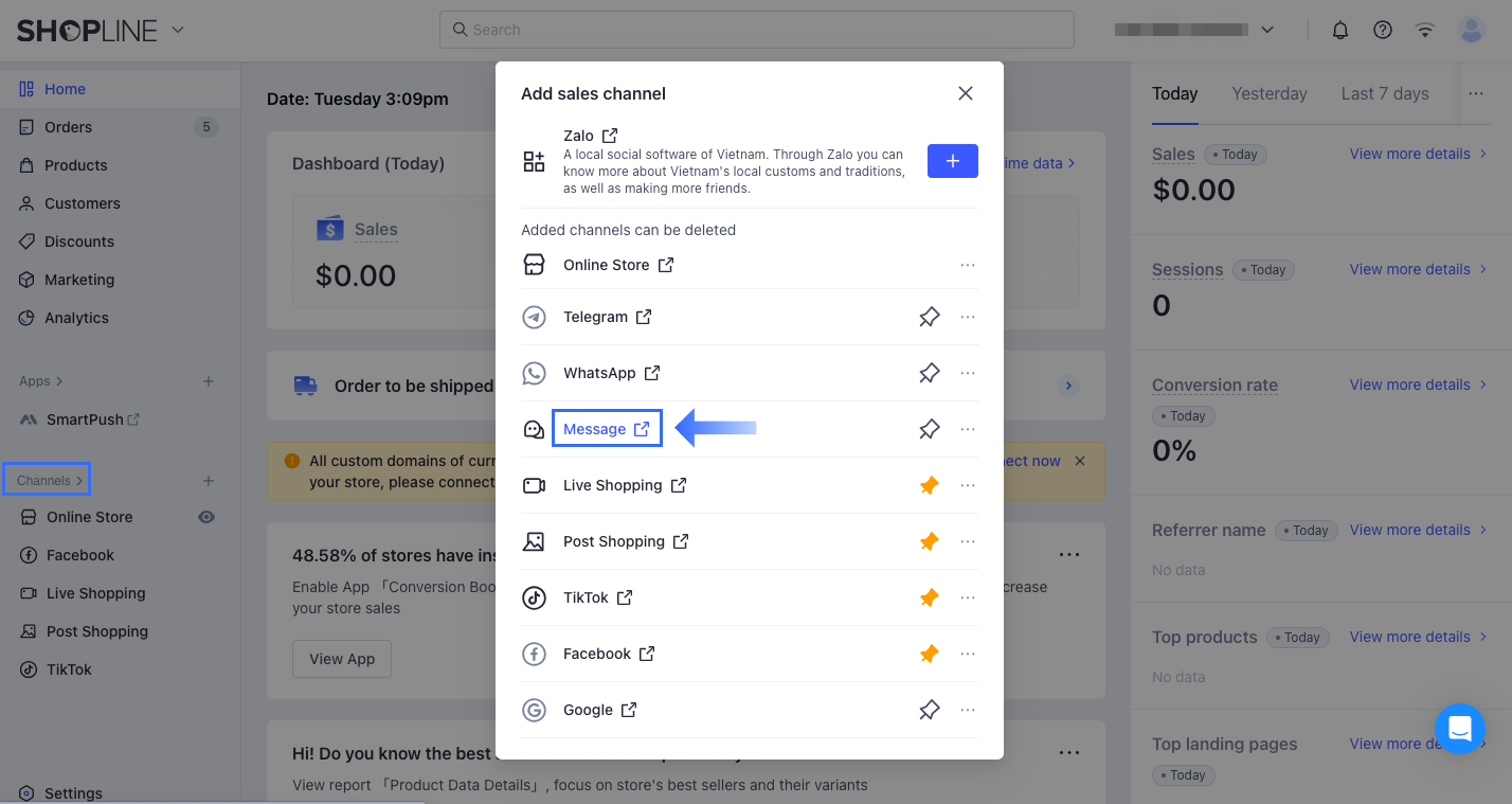 1-Linking Email to SHOPLINE Message Center.png
