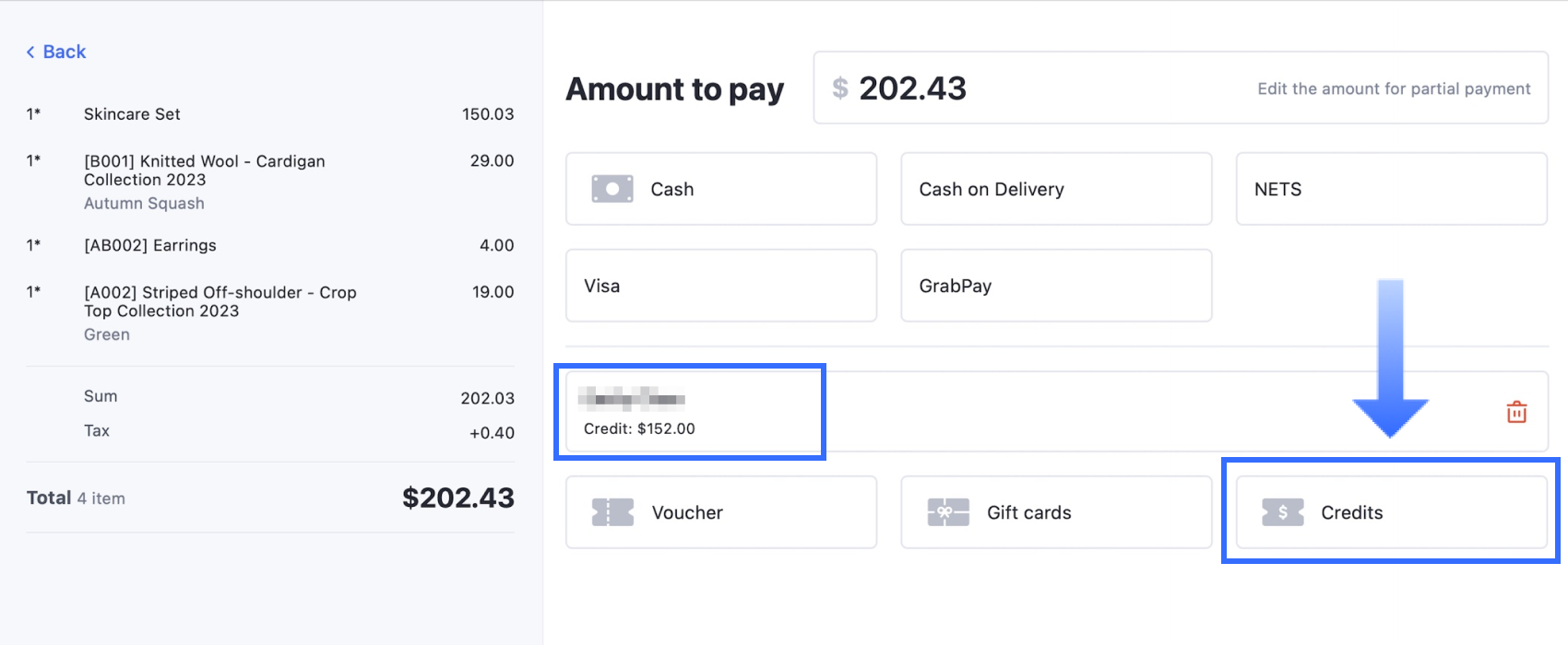 2.2 Đổi Tín dụng Cửa hàng tại Thanh toán_Tín dụng.png