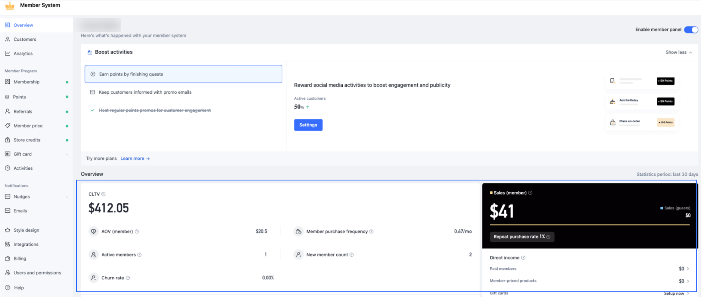Member System: Access Key Metrics Like CLTV & Member Sales in Member ...